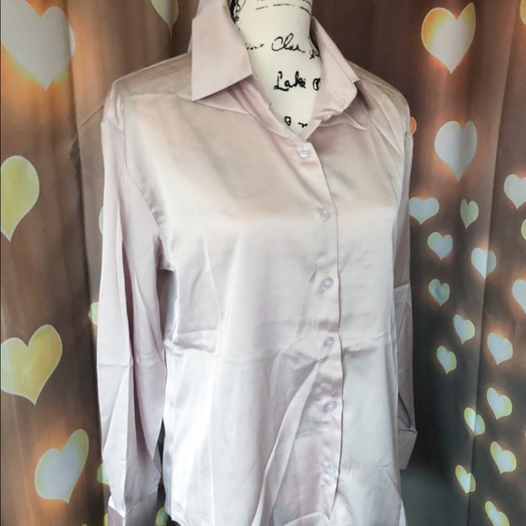 Apricot blouse shirt button long sleeve apricot long sleeve - Picture 3 of 5